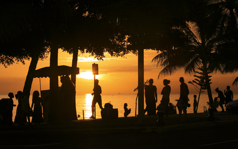 Sunset at Anse Vata beach, Noumea, New Caledonia